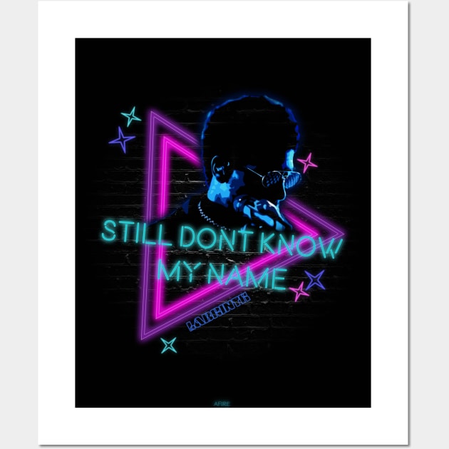 Retro Neon design of the song "still dont know my name" by labrinth - wall art version Wall Art by Afire